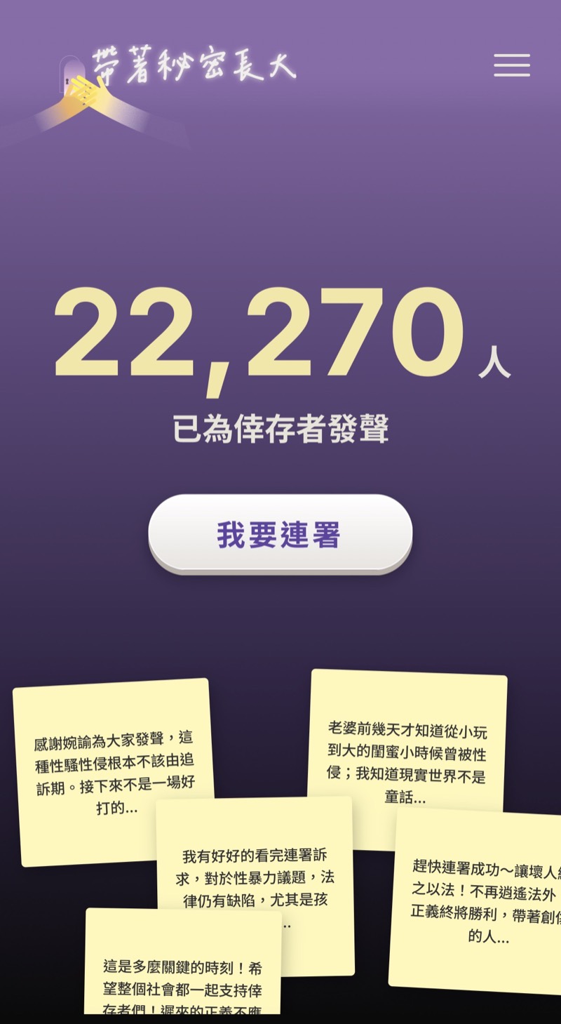 帶著秘密長大連署